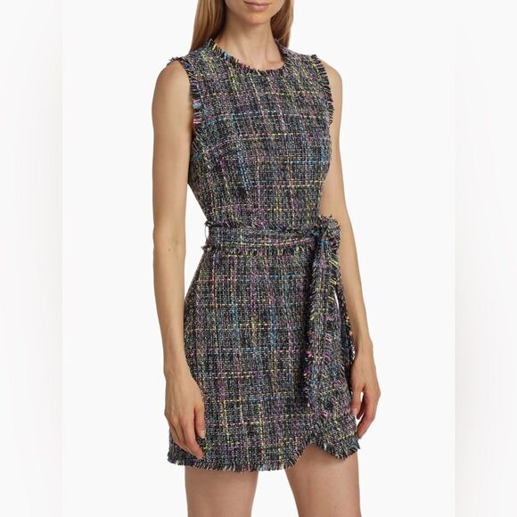 Cinq à Sept Rochelle Belted Tweed Minidress size 8 - Picture 2 of 14